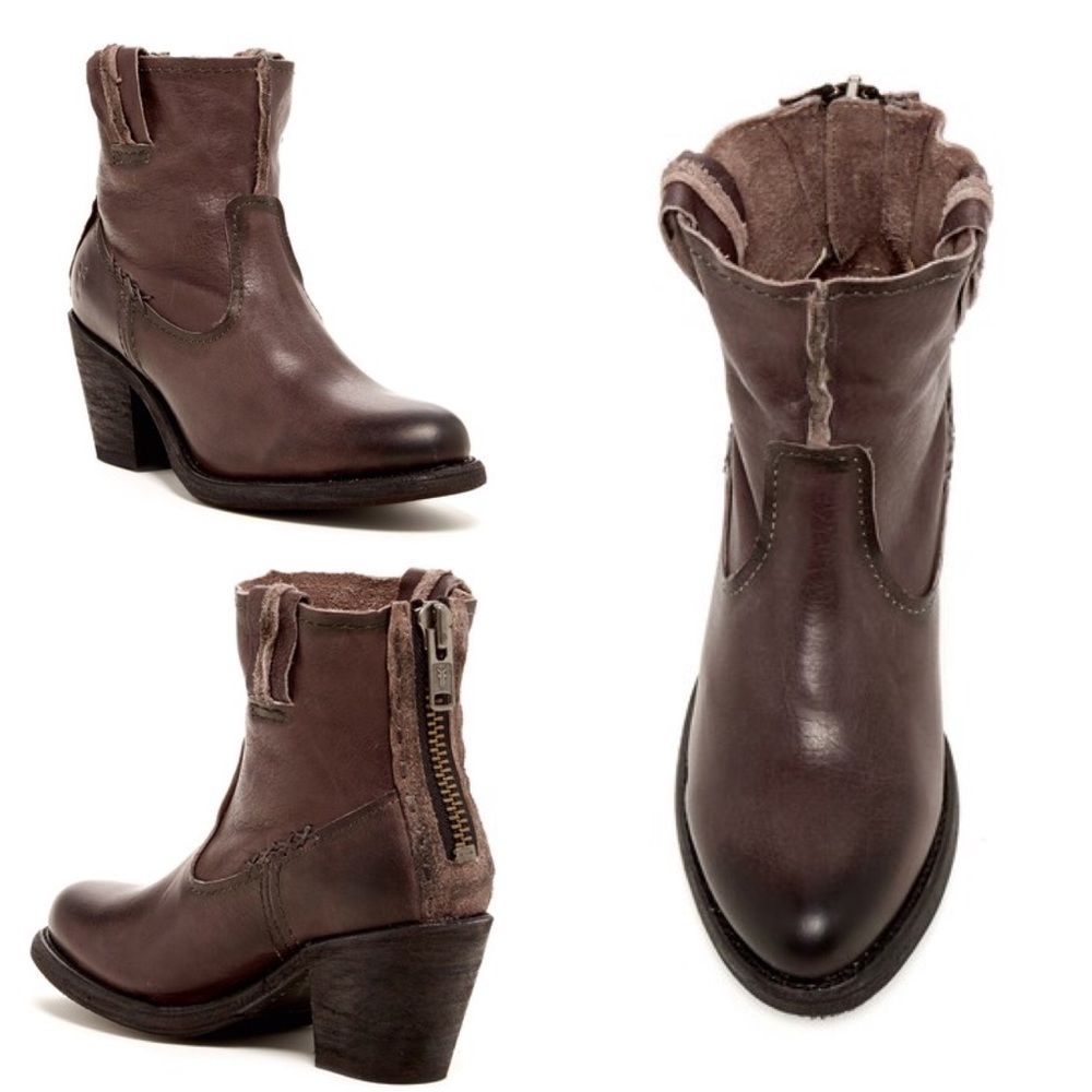 Frye Leslie Artisan Short Charcoal Booties size  6